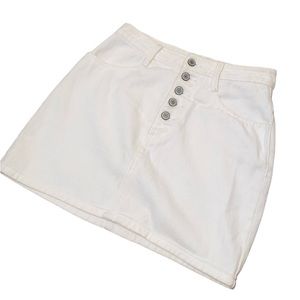 Off White Jean Skirt J Galt Button Down Detailing Women Size Medium Casual Style